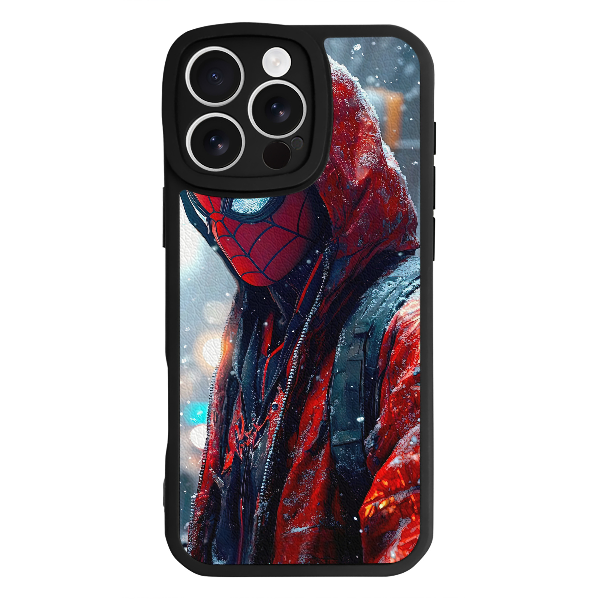 （画像用） Spider Man スパイダーマン 【iPhone 16シリーズ対応】シリコンスマホケース（レザー調） 材質：シリコン